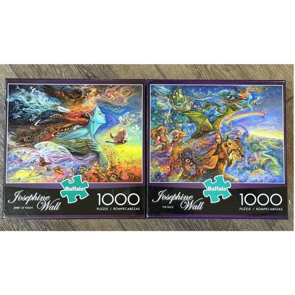 Josephine Wall 1000 Piece 2 Jigsaw Puzzles Race Spirit Flight Fairies Fantasy - Picture 1 of 8
